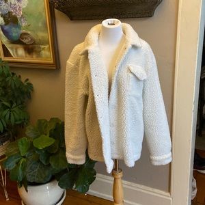 White Teddy Bear Coat, men’s medium